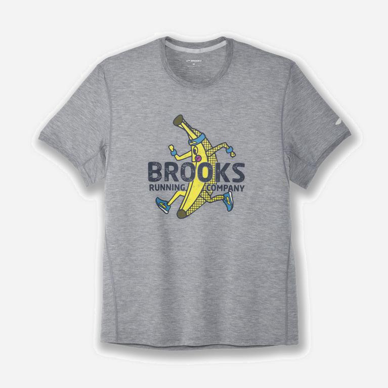 Brooks Distance Graphic Hombre Camisetas Manga Corta - Grises (8267YOCPI)